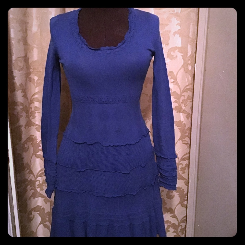 BCBG Stretchy knit ruffle dress